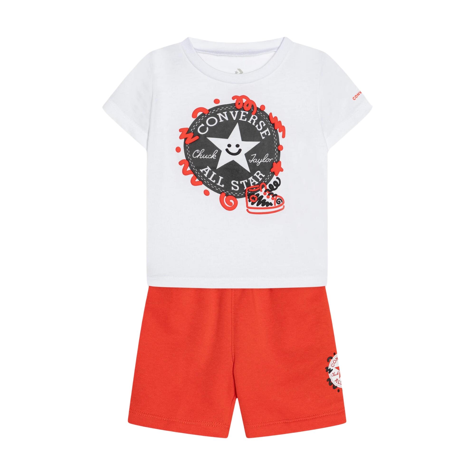 Ensemble T-shirt et shorts Squiggle Patch Blanc - 8CF303-R93 1/4