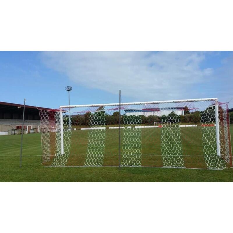 Rete da calcio da stadio esagonale rossa/bianca