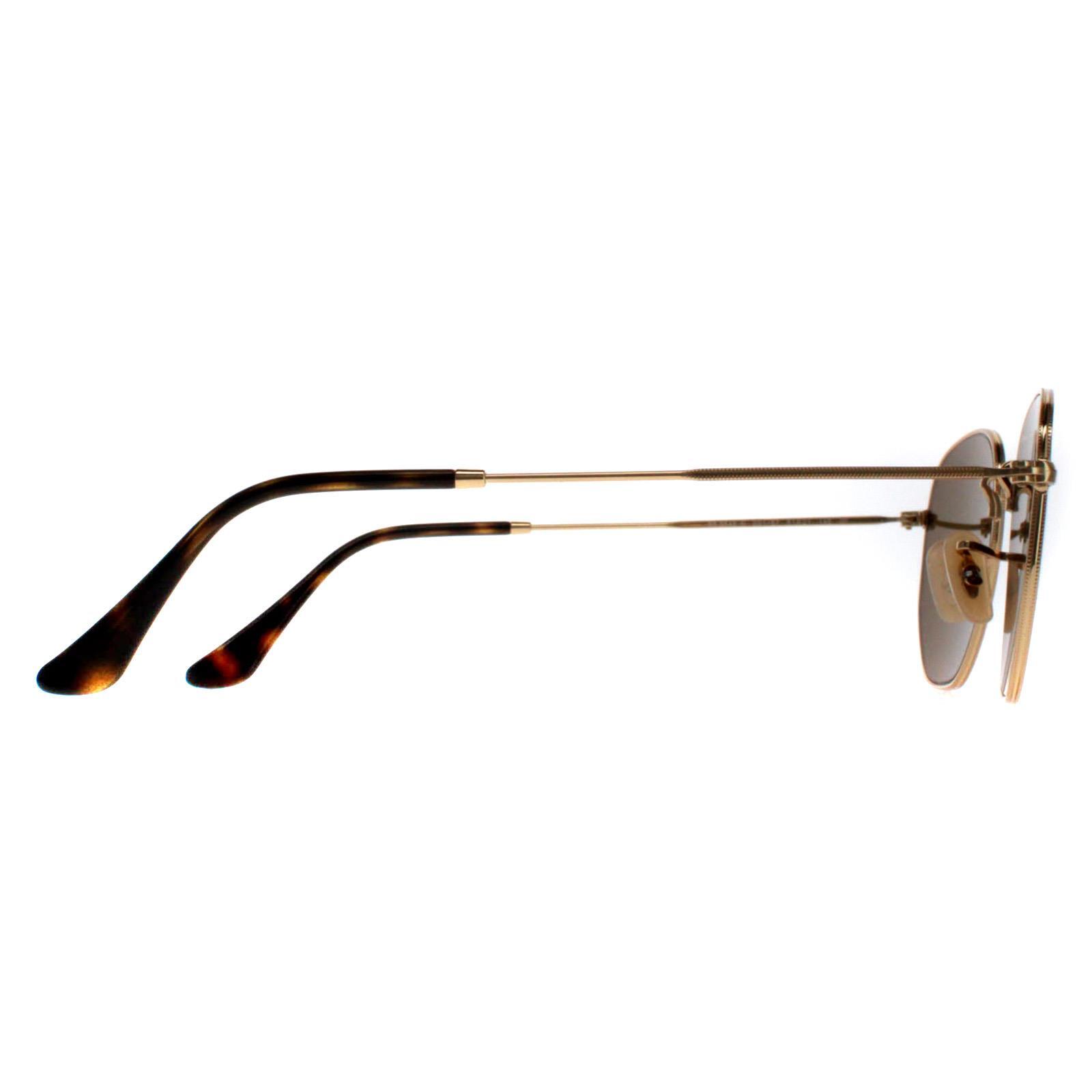 Ray-Ban Square Mens Gold Brown Polarized Sunglasses 4/7