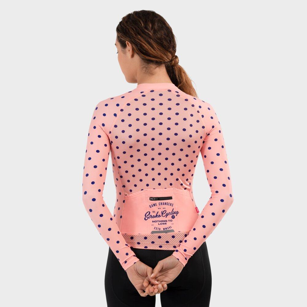 Women's long-sleeved cycling jersey M2 Grand Classic Pêche Rosée