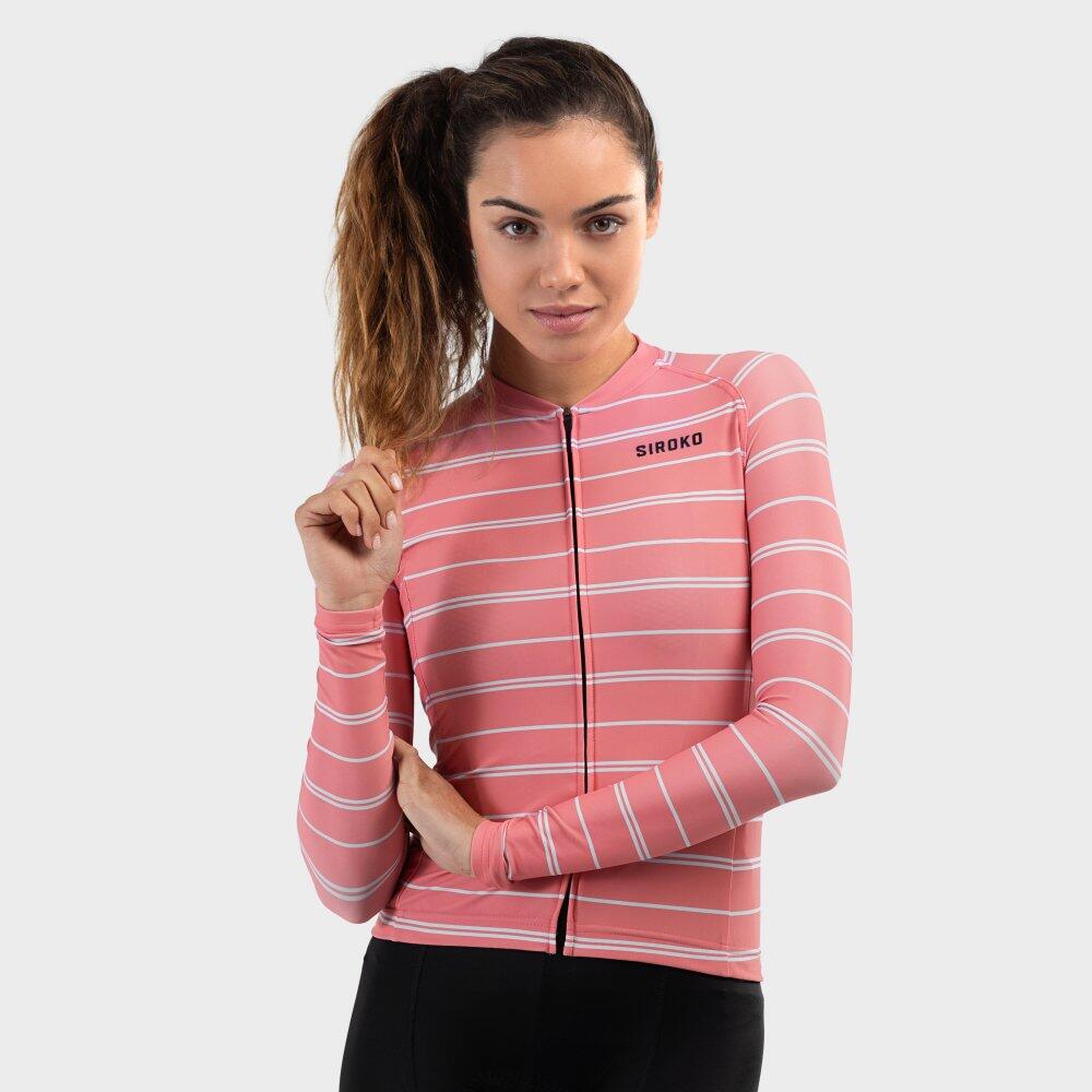 Women's long-sleeved cycling jersey M2 Valparola Coral