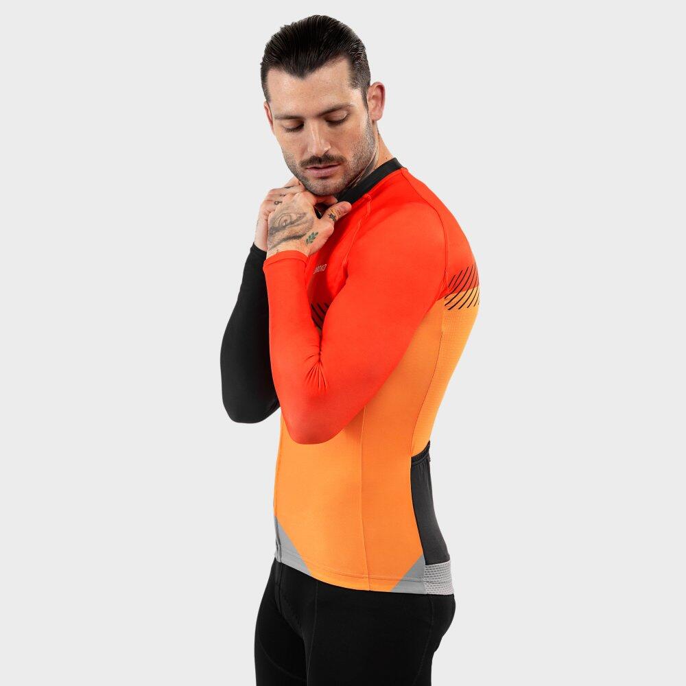 Men's long-sleeved cycling jersey M2 Florida Orange Vif