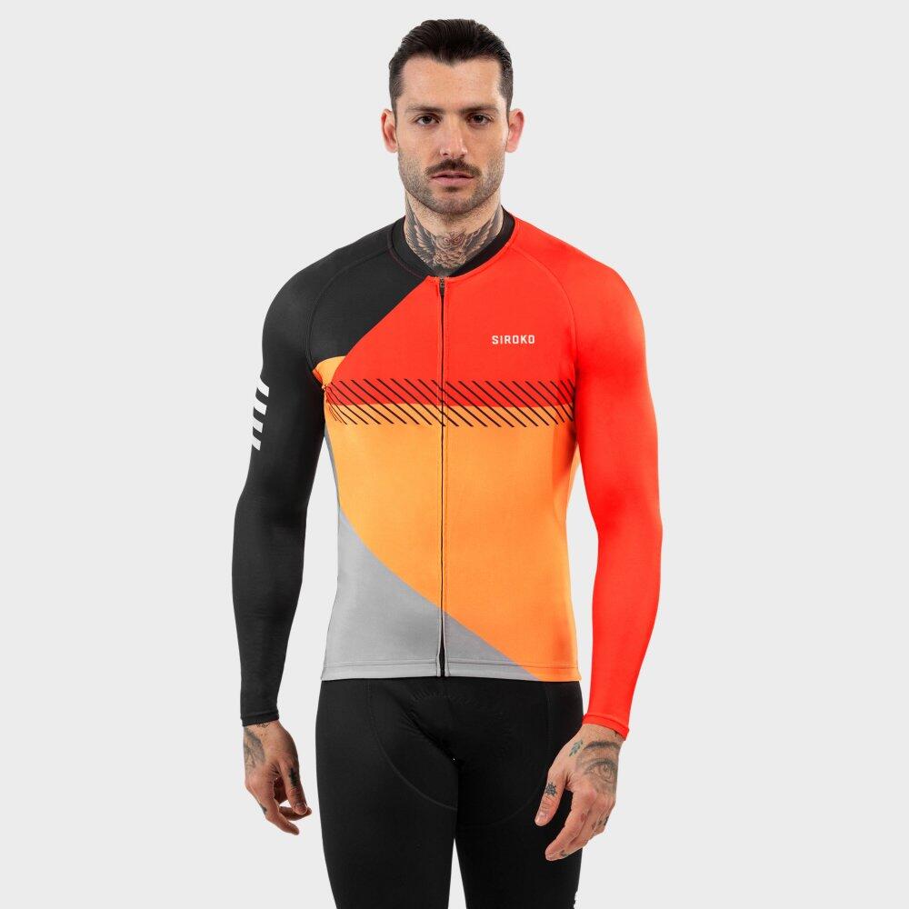 Men's long-sleeved cycling jersey M2 Florida Orange Vif