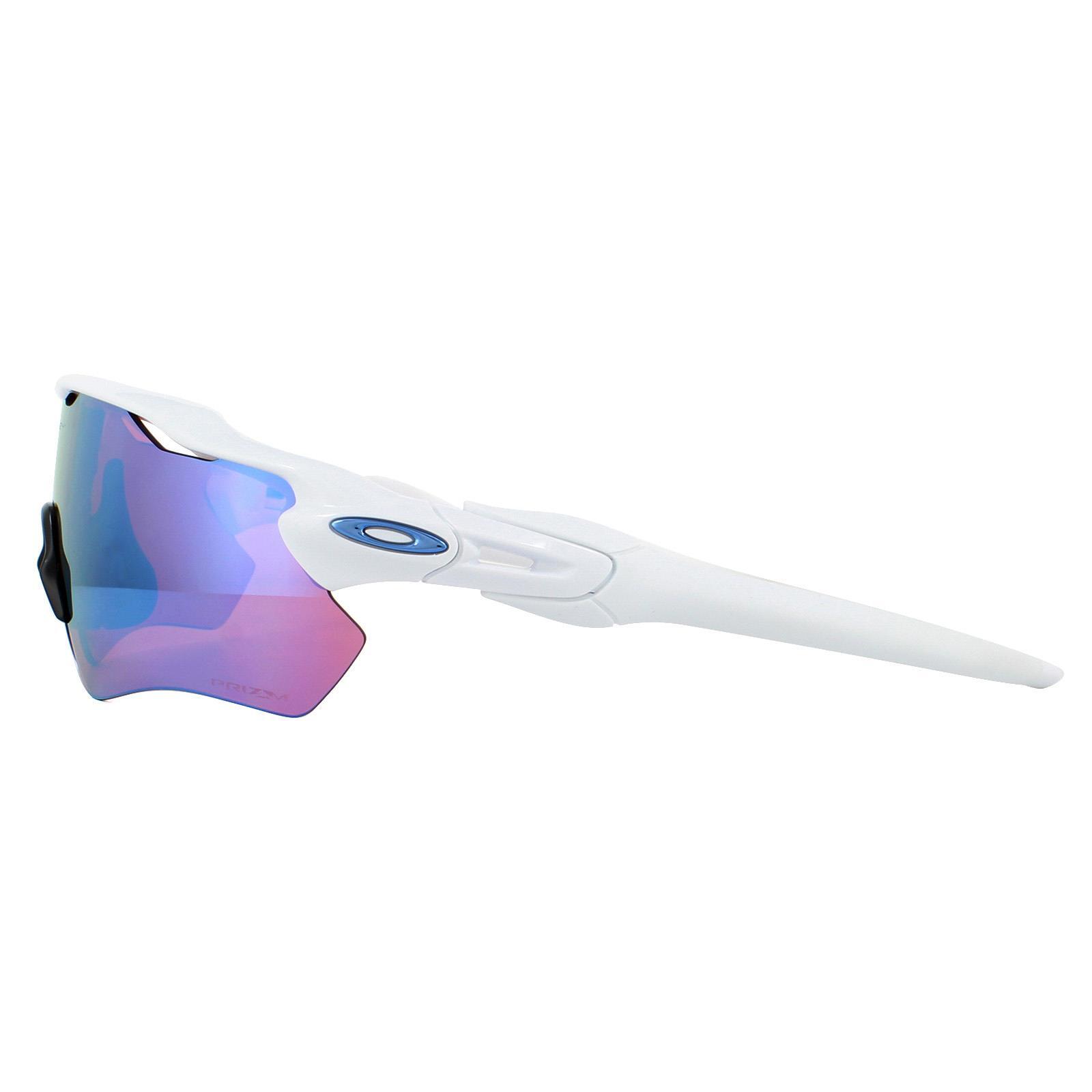 Oakley Wrap Mens Polished White Prizm Snow Sapphire Iridium Sunglasses 3/4