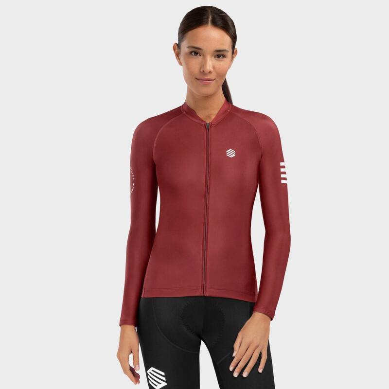 Damen Radsport langärmeliges radtrikot für M2 Cherry SIROKO Bordeauxrot