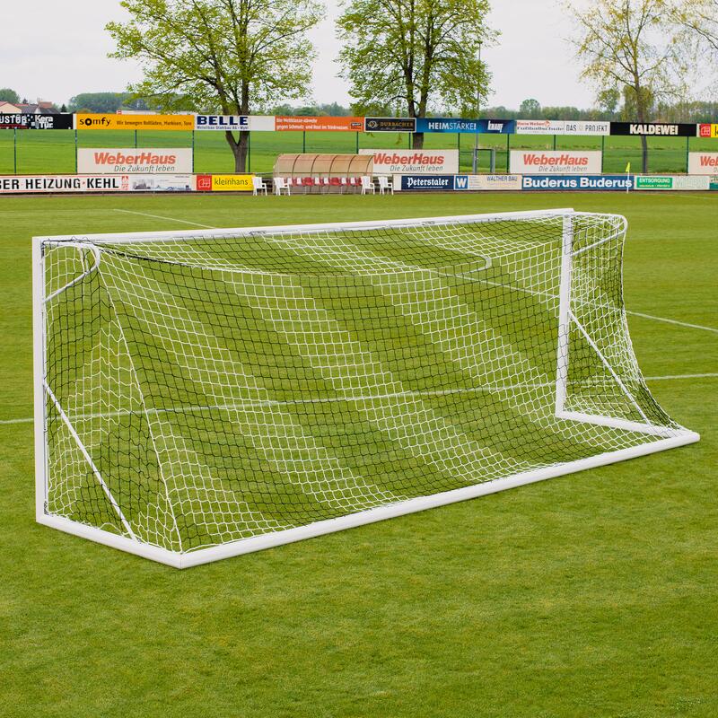 11-a-side voetbalnet voor trapeziumvormige doelen Wit / Zwart