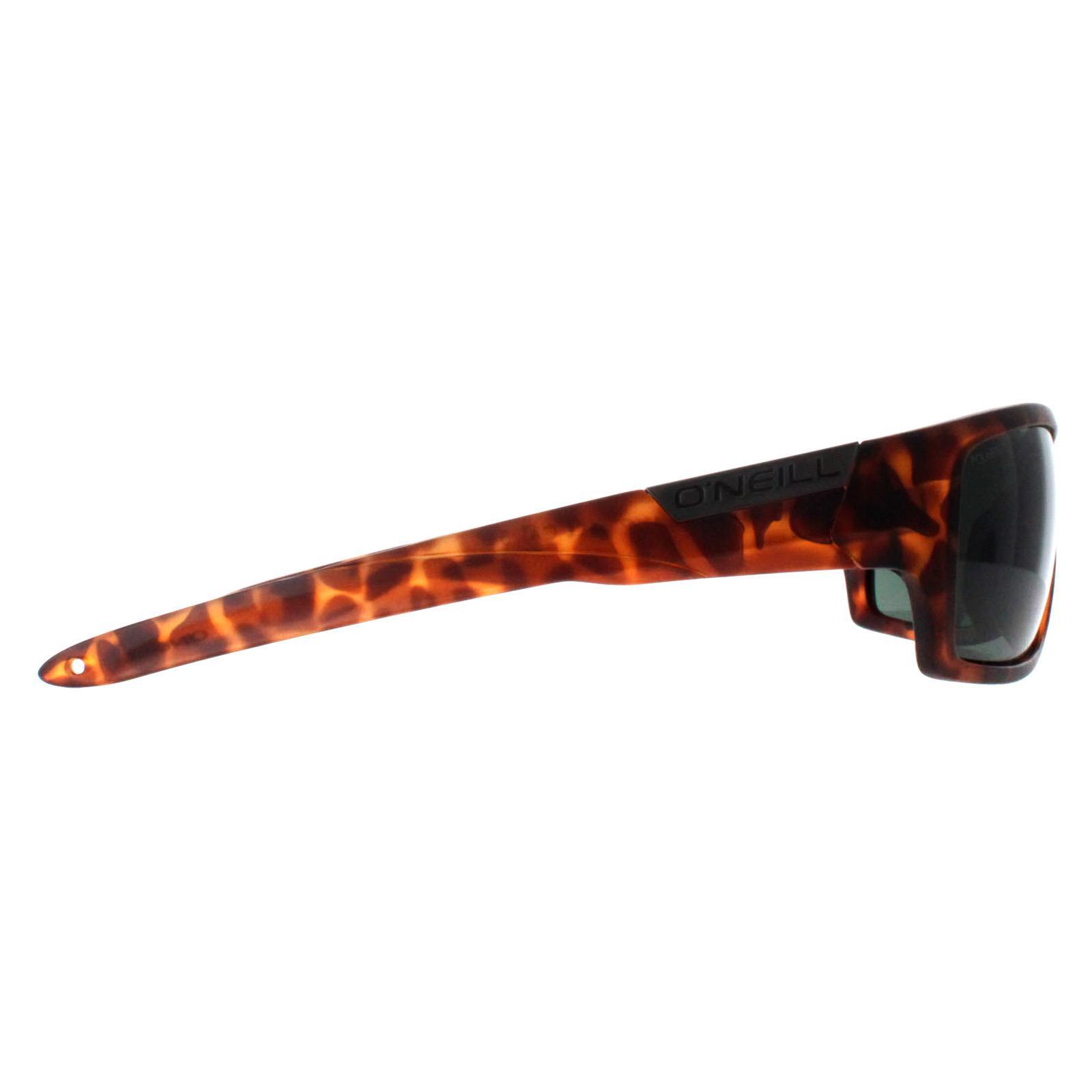 O'Neill Wrap Mens Matte Tortoise Solid Green Polarized Barrel 4/4