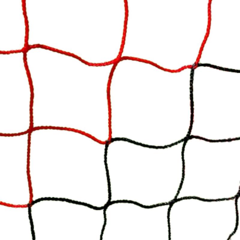 11-a-side voetbalnet (7,32 x 2,44m) - Zwart / Rood