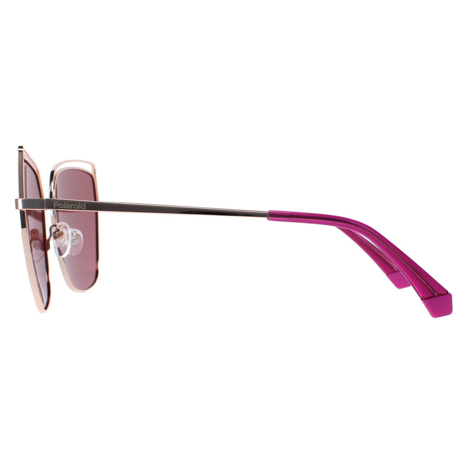 Polaroid Square Womens Gold Copper Pink Polarized Sunglasses 3/4