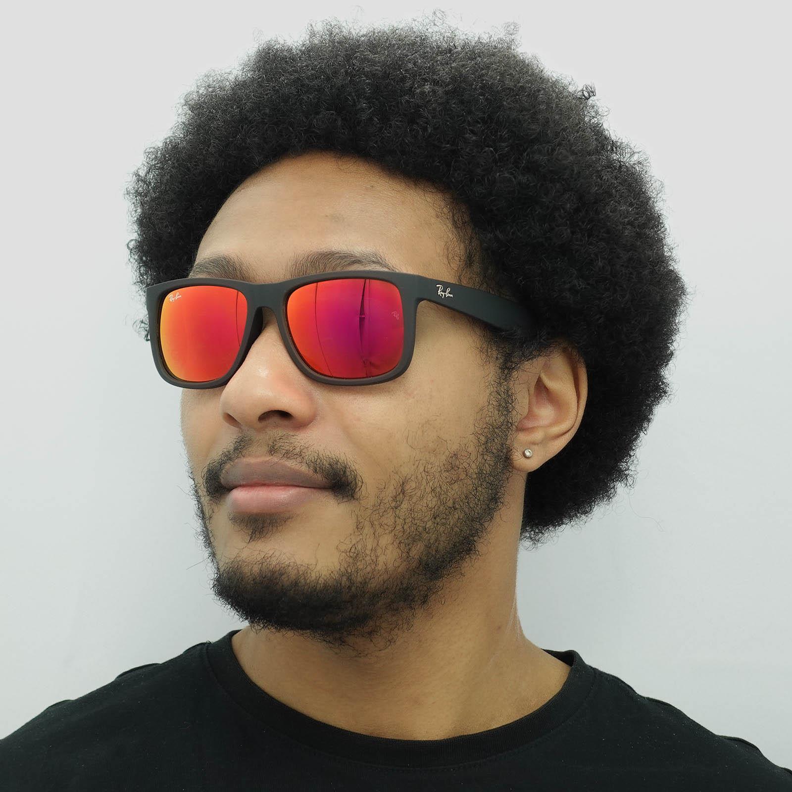 Ray-Ban Rectangle Mens Rubber Black Red Mirror Sunglasses | Decathlon