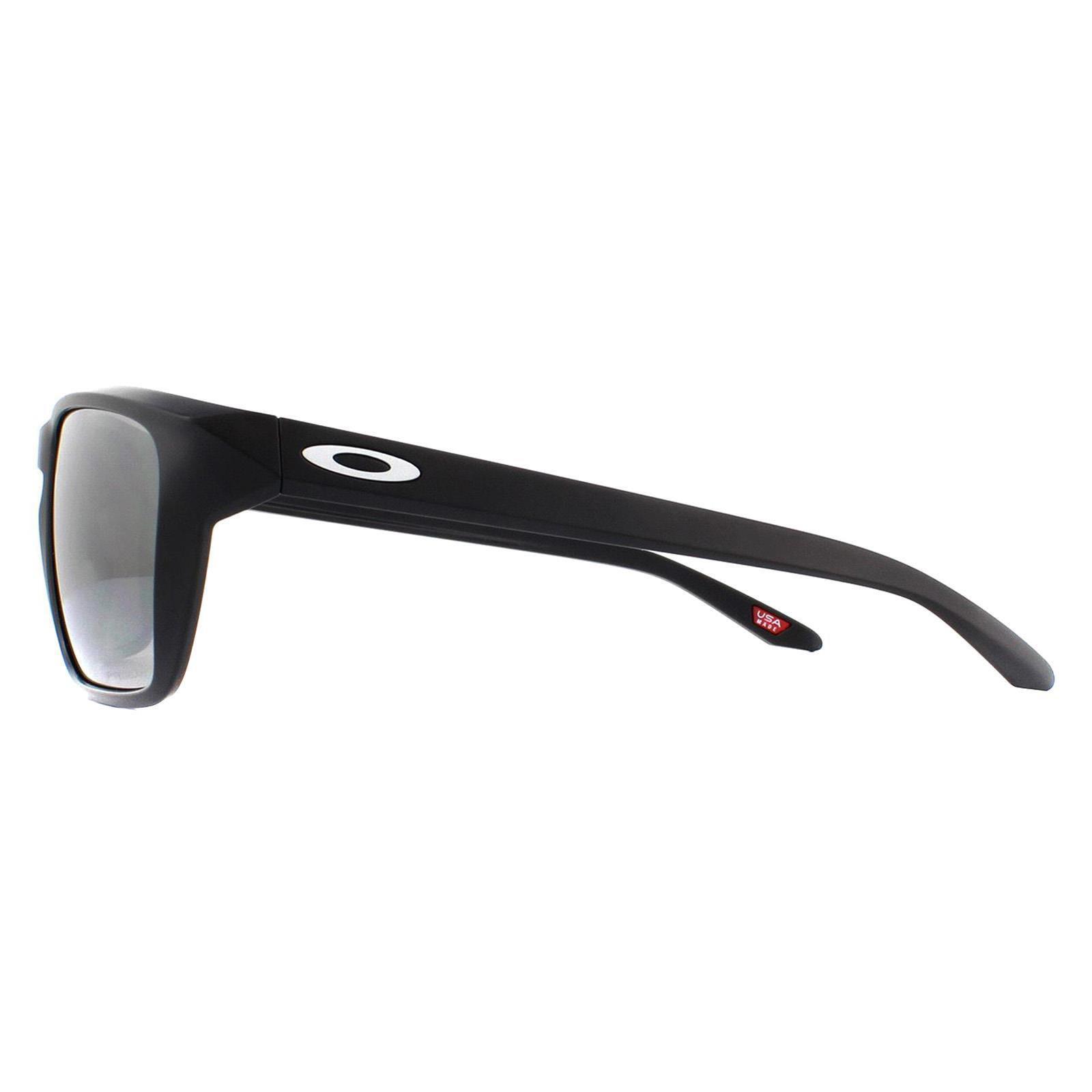 Oakley Rectangle Mens Matte Black Prizm Black Sunglasses 3/4