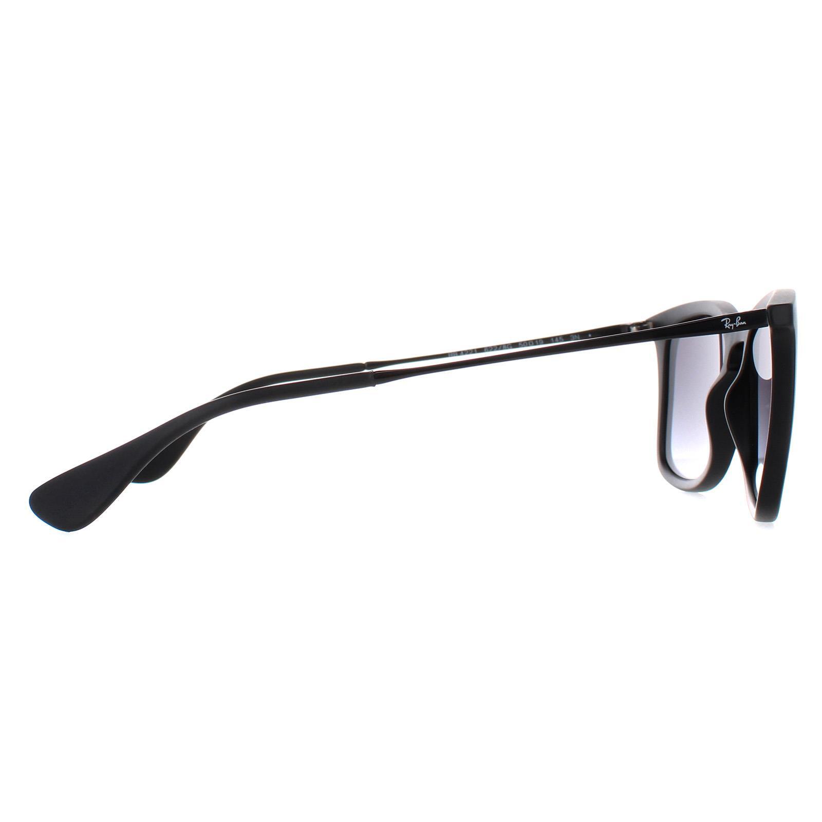 Ray-Ban Rectangle Unisex Black Rubber Grey Gradient Sunglasses 4/4