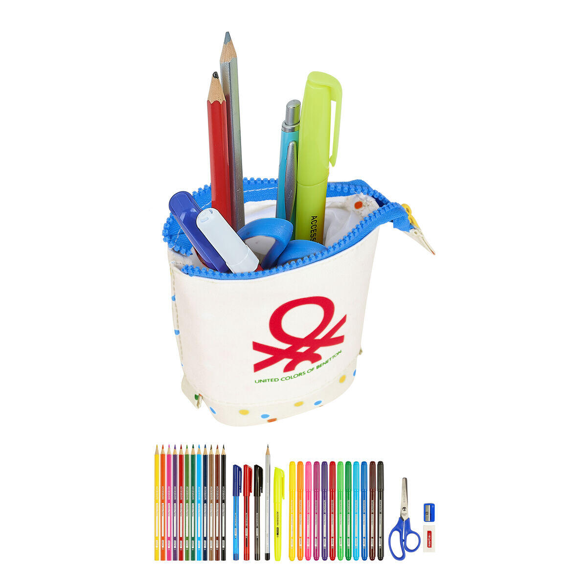 Estuche Escolar con Accesorios Benetton Topitos 1/5