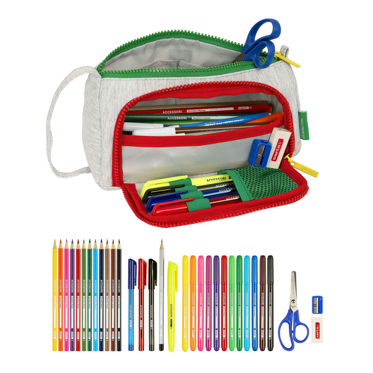 Estuche Escolar con Accesorios Benetton Pop 3/4