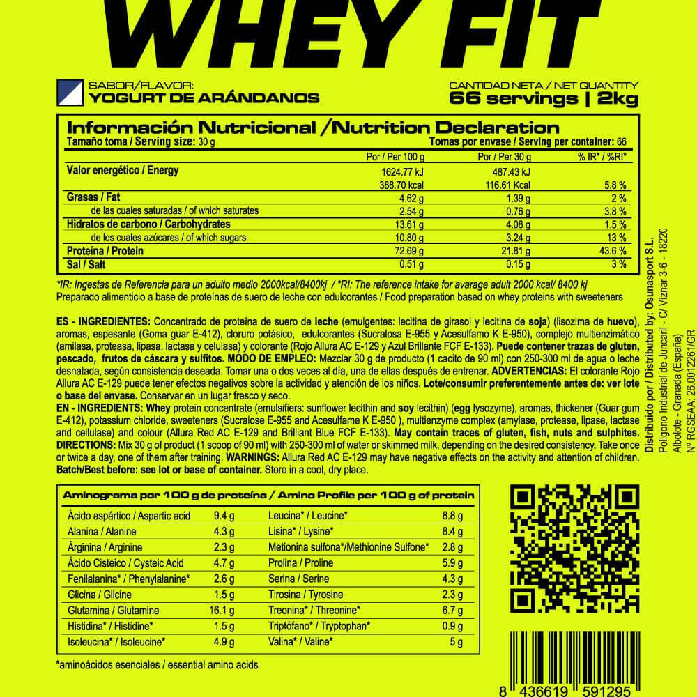Whey fit - 2kg Yaourt aux myrtilles de MASmusculo 3/4