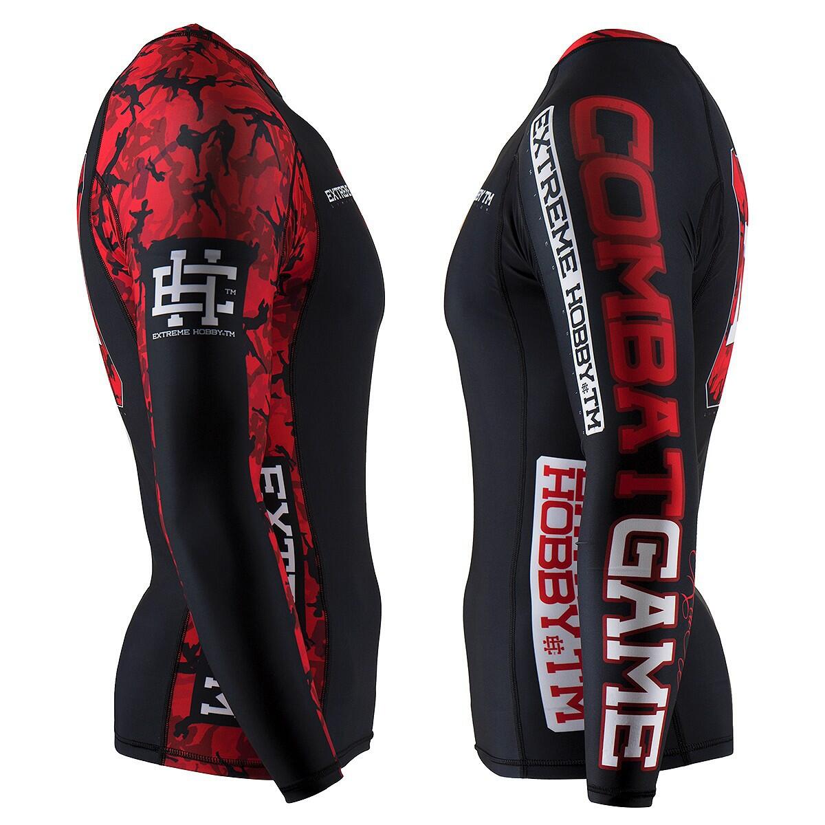 Langarm rashguard voor heren voor MMA EXTREME HOBBY RED WARRIOR 4/6