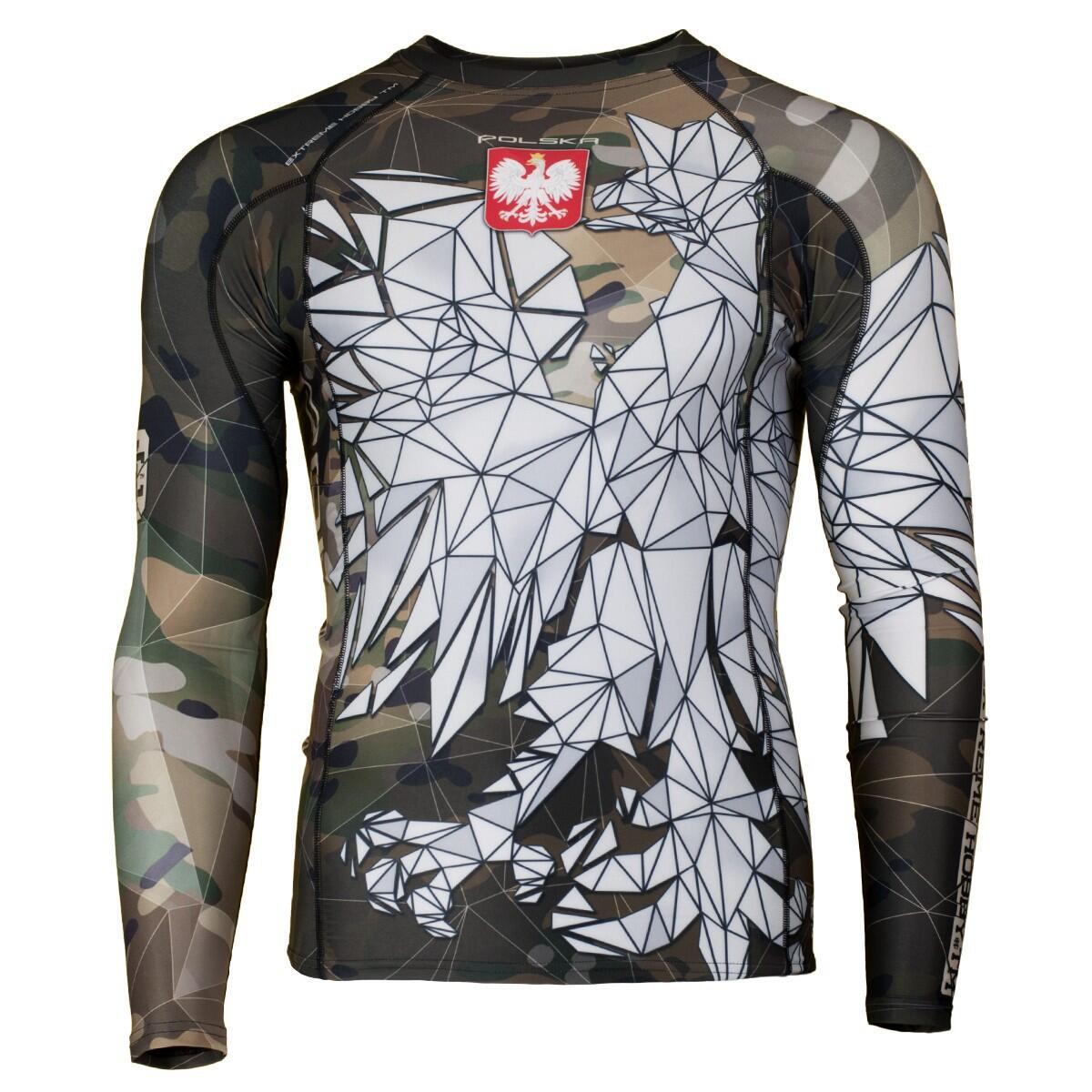 Rashguard de manga comprida para homem mma extreme hobby poland camo