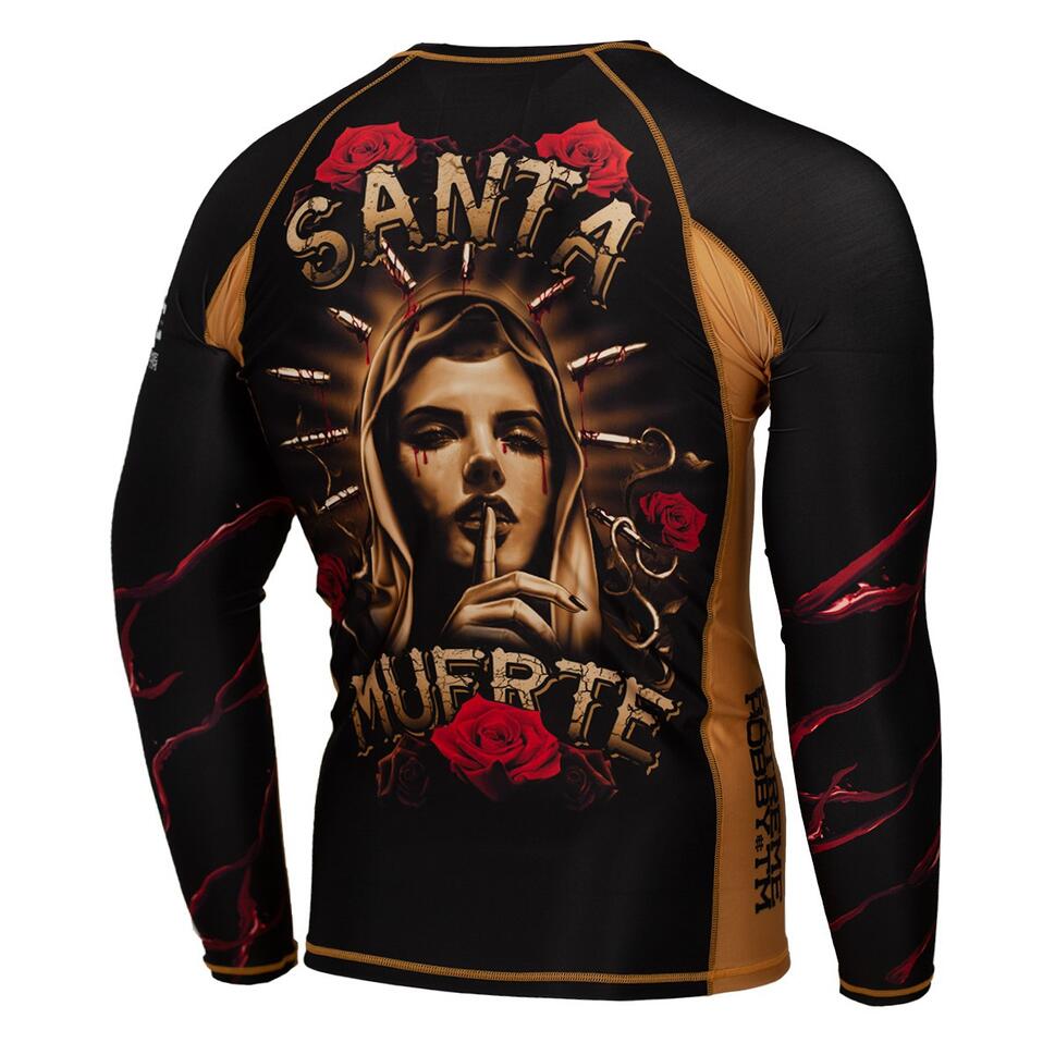Koszulka sportowa męska Rashguard do MMA EXTREME HOBBY SANTA MUERTE
