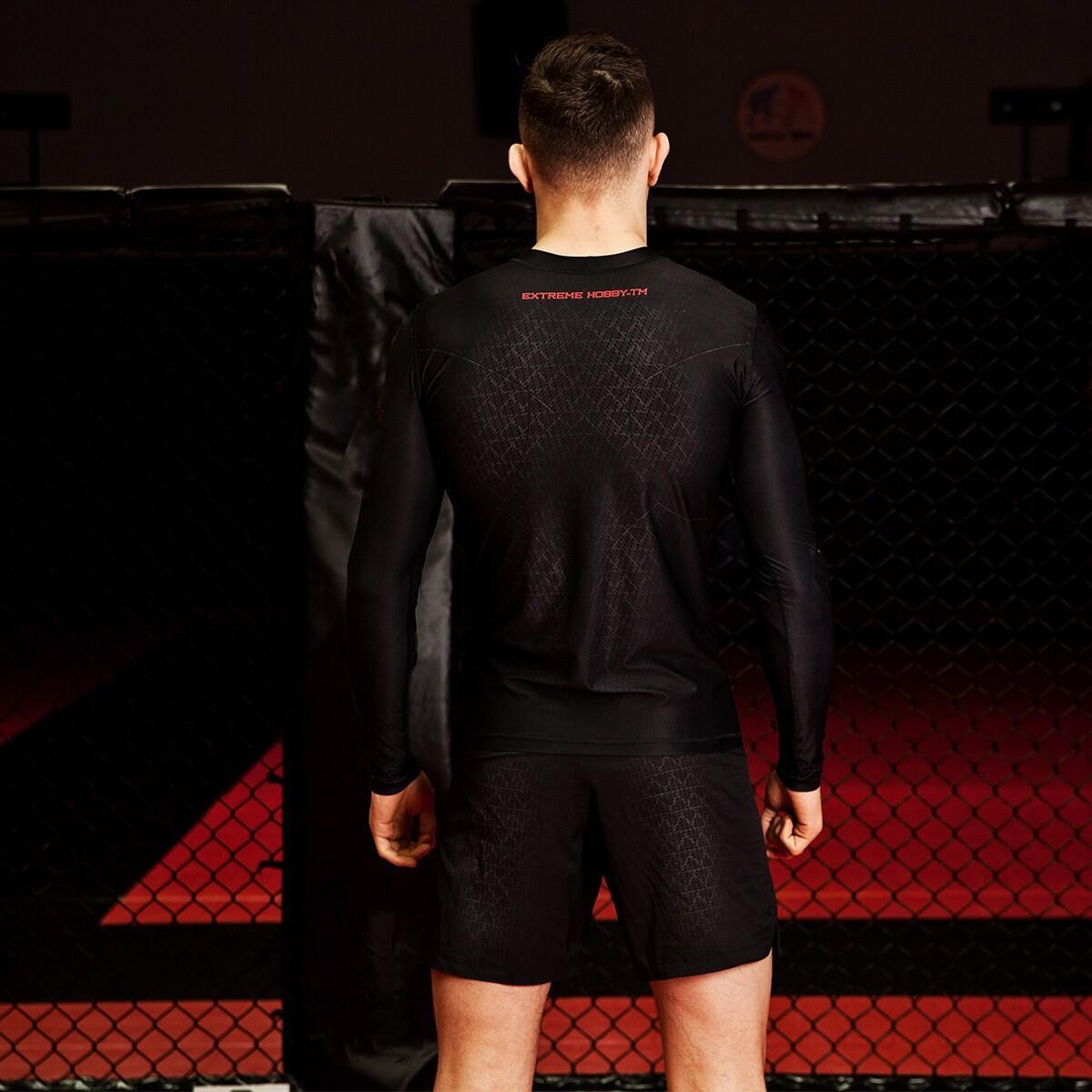 Koszulka sportowa męska Rashguard do MMA EXTREME HOBBY BLACK ARMOUR 3/7