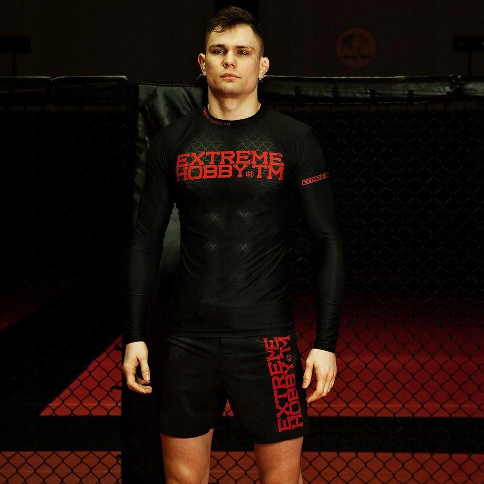 Koszulka sportowa męska Rashguard do MMA EXTREME HOBBY BLACK ARMOUR