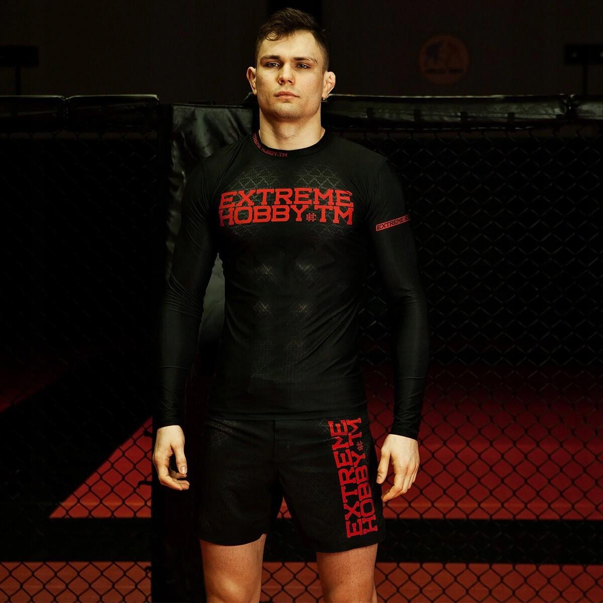 Koszulka sportowa męska Rashguard do MMA EXTREME HOBBY BLACK ARMOUR 2/7