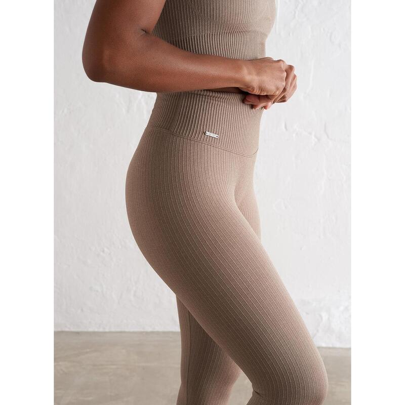 Espresso Ribbed Seamless Tights