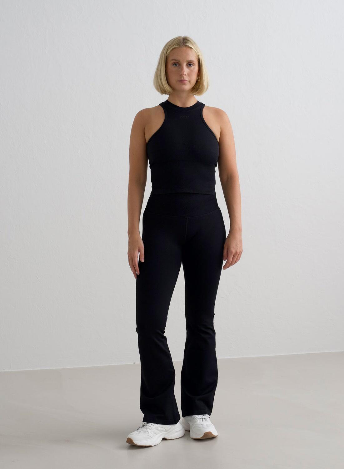 Donna Leggings Petite Svasata Senza Cuciture Nero 4/7
