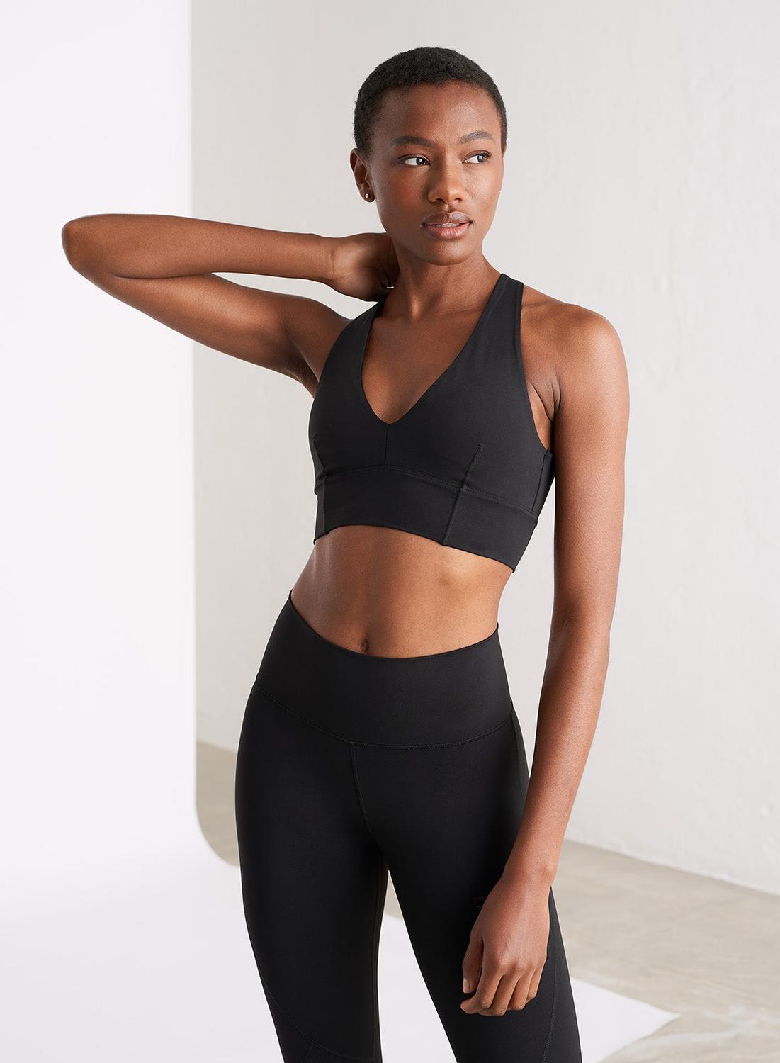 Femme Soutien-gorge de sport Dos Croisé Respirant Noir 6/6