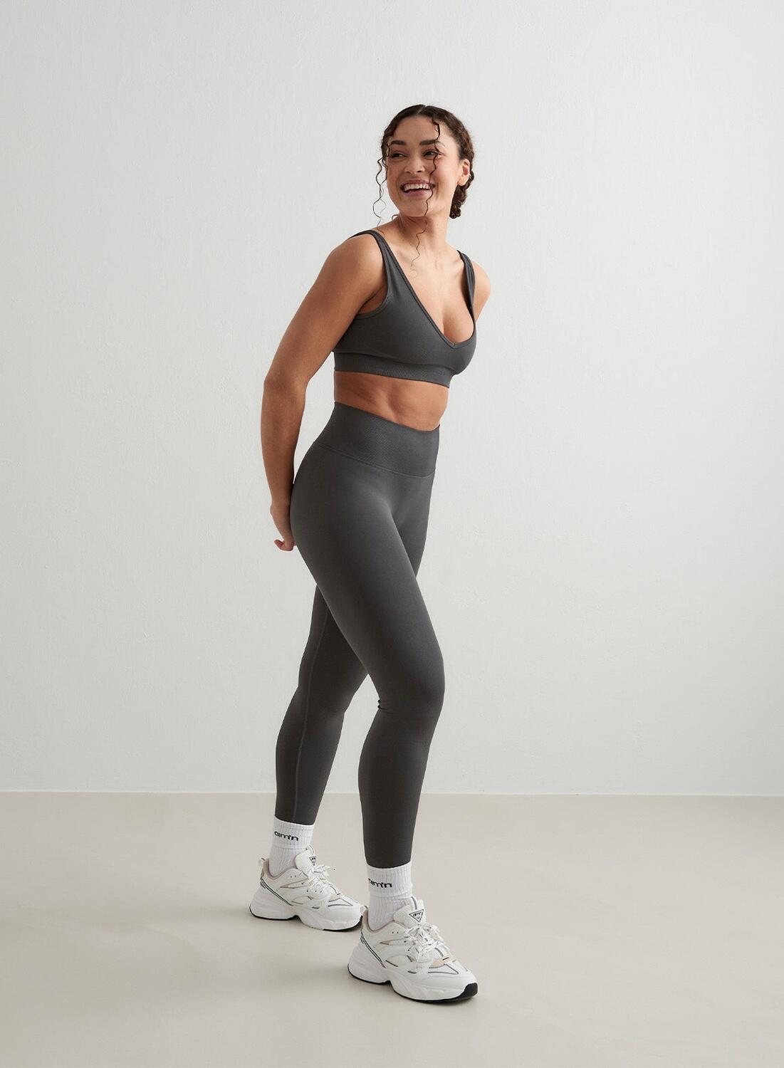 Donna Leggings Senza Cuciture Grigio Scuro 4/7
