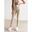 Femme Yoga Leggings Côtelé Sans Couture Beige