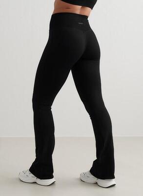 Leggings da yoga donna a zampa d'elefante senza cuciture neri