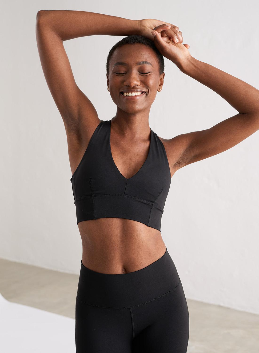 Femme Soutien-gorge de sport Dos Croisé Respirant Noir 3/6