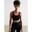 Dames Yoga Sportbeha Ribbel Naadloos Zwart