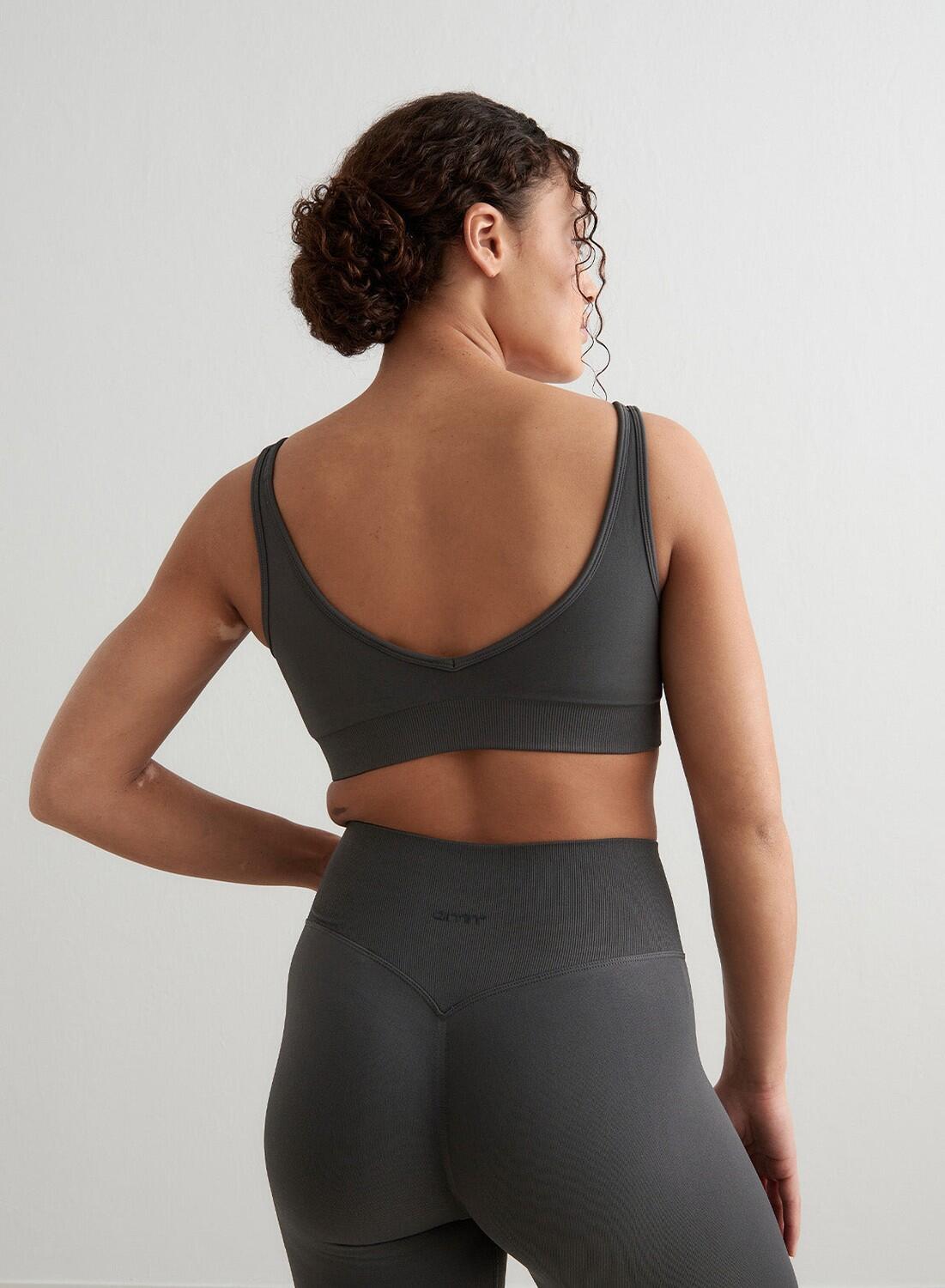 Femme Soutien-gorge de sport Décolleté Profond Sans Couture Gris Foncé 7/7