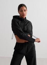 Veste de jogging pour femme Raccourcie Noir