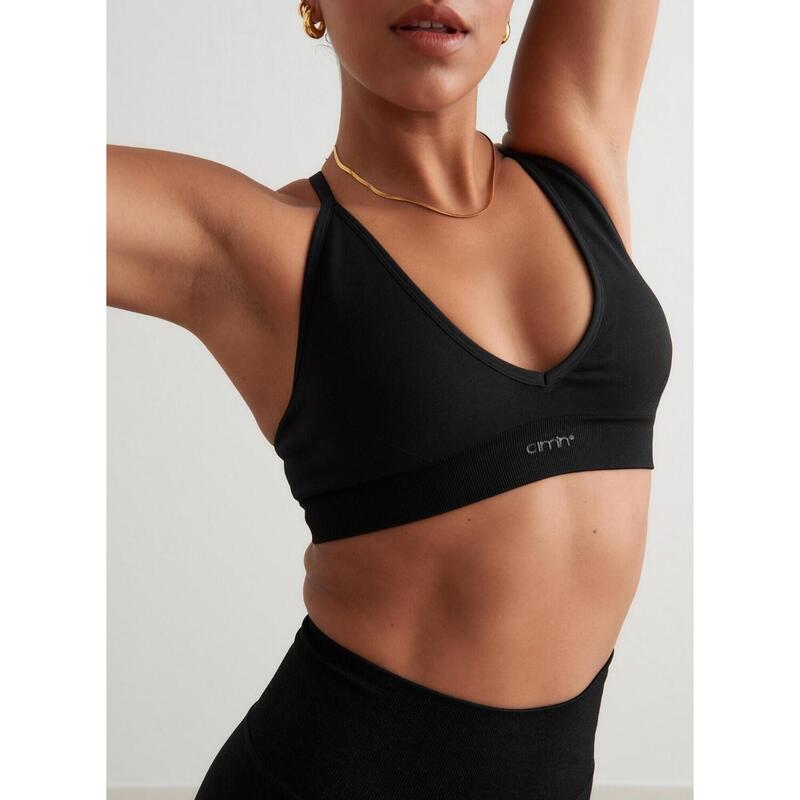 Sportbeha Shape Seamless Cross Back Yoga Dames Zwart aim'n