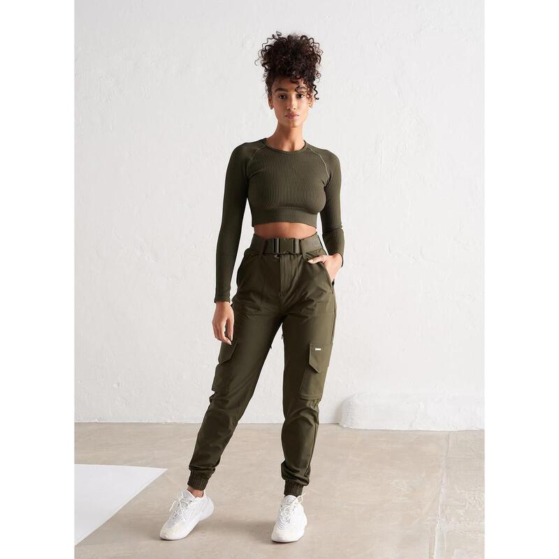 Dames Cargobroek Waterafstotend Khaki