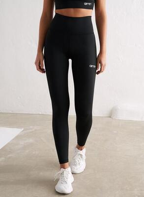 Damen Yoga Leggings Feuchtigkeitsableitend Kniebeugensicher Schwarz