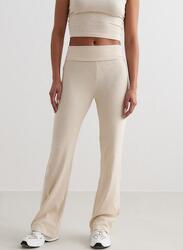 Pantalon de yoga pour femmes Côté Poids Lumineux Crème