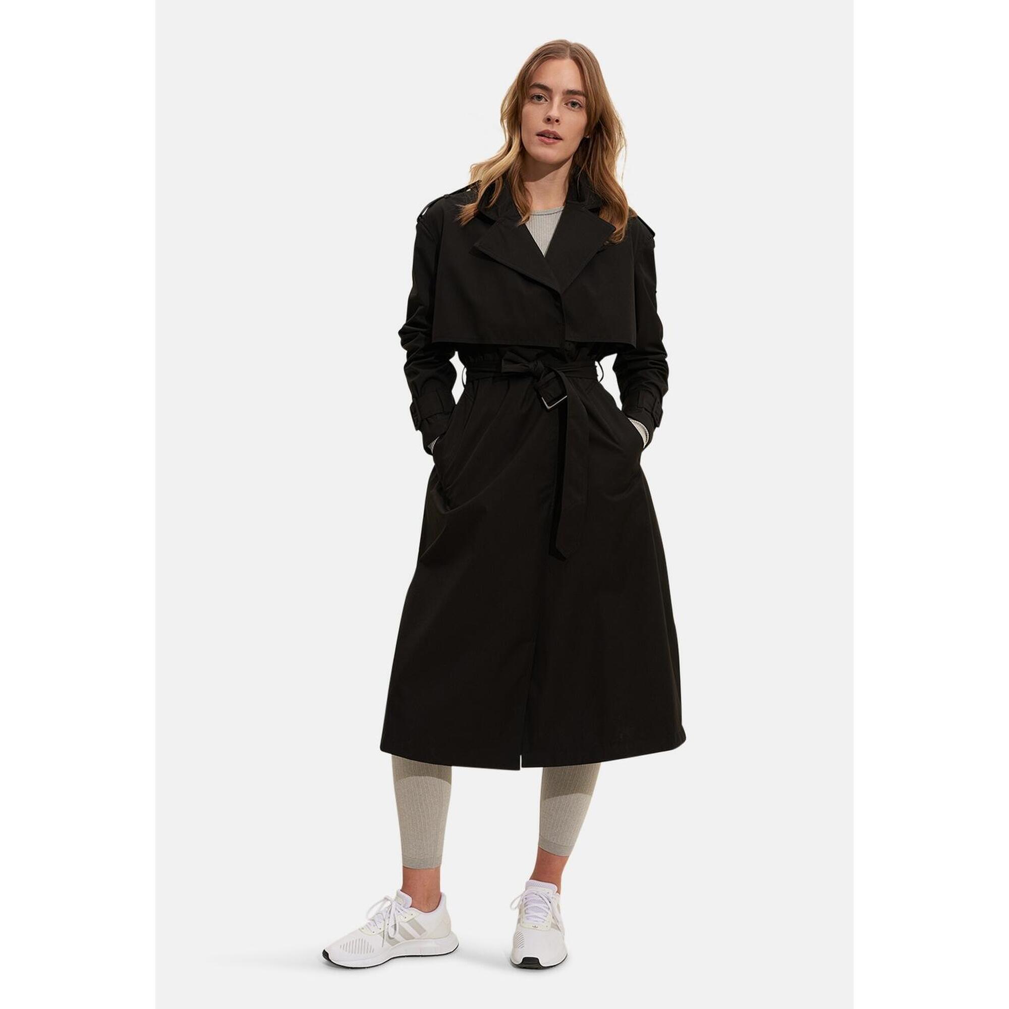 Aim'n - Trench-coat Décontracté Pour Femme Imperméable Et Coupe-vent Noir - Manteau - Noir - 40 M - Decathlon