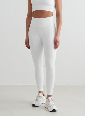 Damen Yoga Leggings Gerippt Nahtlos Weiß