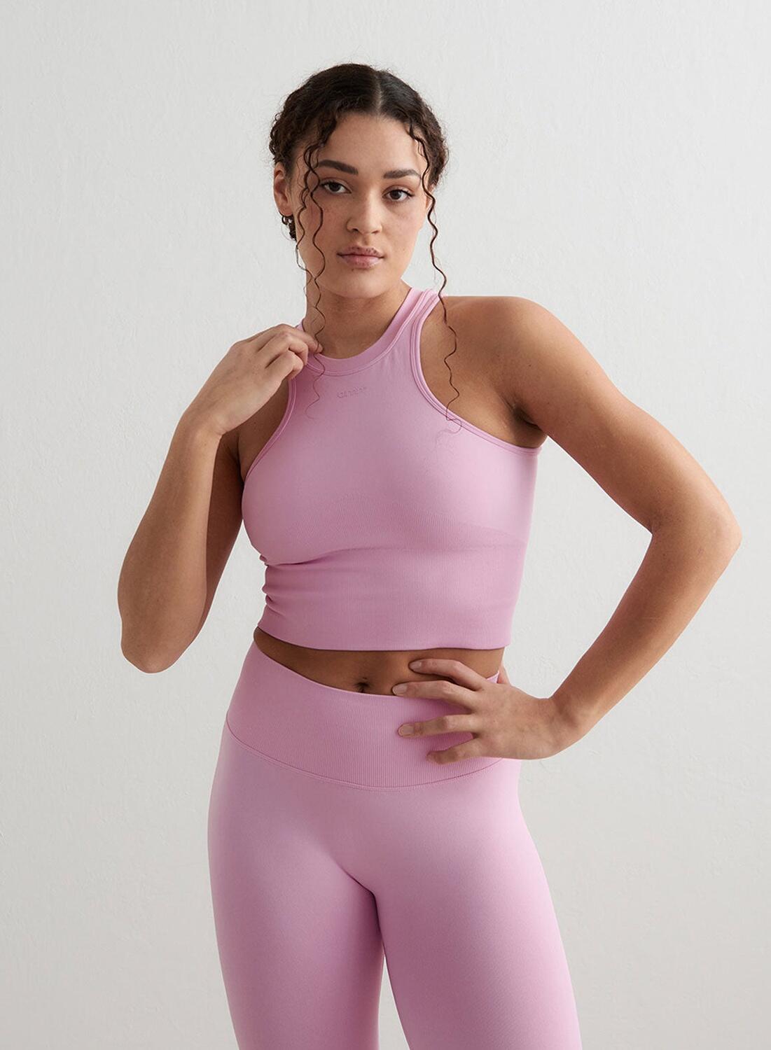 AIM'N Top sportivo da donna racerfront senza cuciture rosa