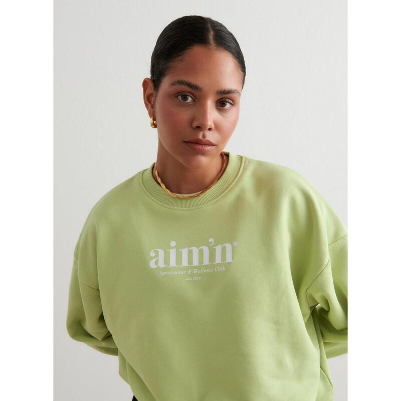 Sweat-shirt Club Terry Yoga Femmes Vert Clair aim'n