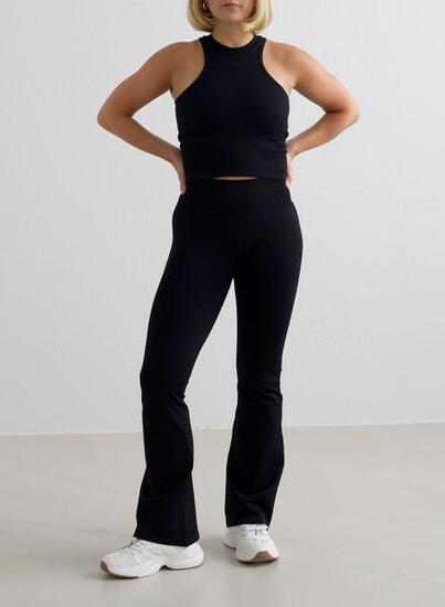 Damen Leggings Petite mit Schlag Nahtlos Schokolade