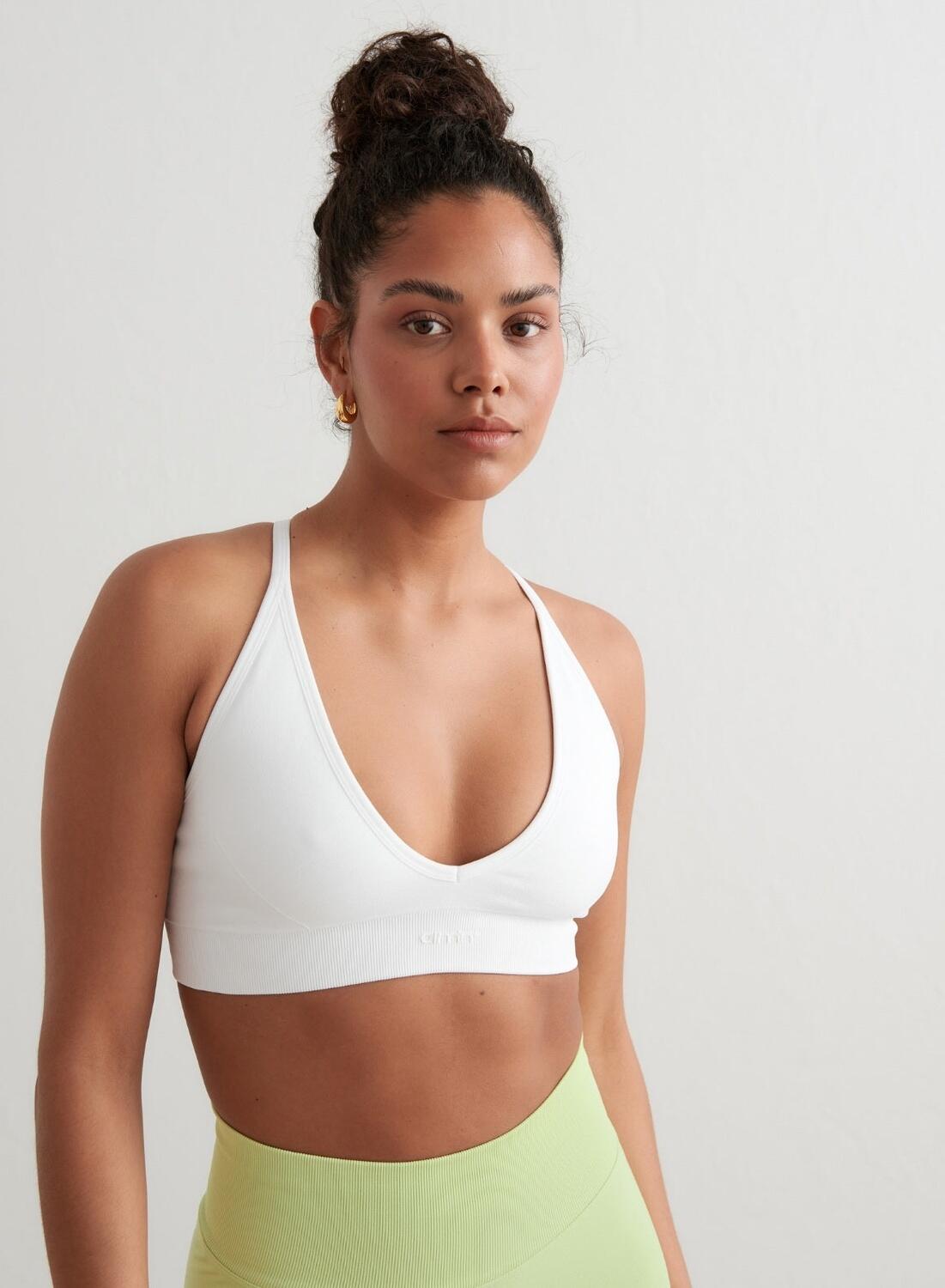 Femme Soutien-gorge de sport Sans Couture à Dos Croisé Blanc 4/7