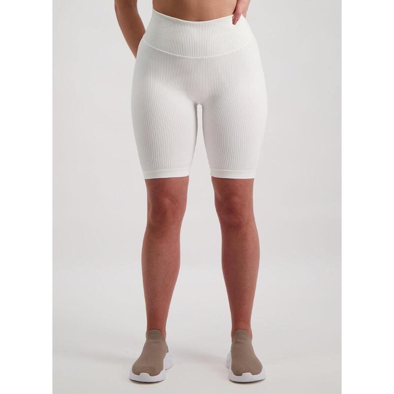 Cycliste Ribbed Seamless Yoga Femmes Off-White aim'n