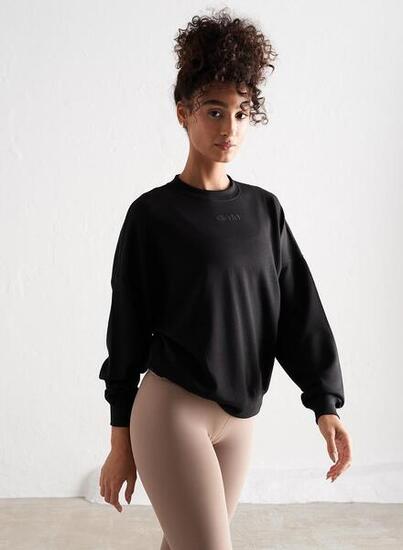 Damen Sweatshirt Atmungsaktiv Schwarz