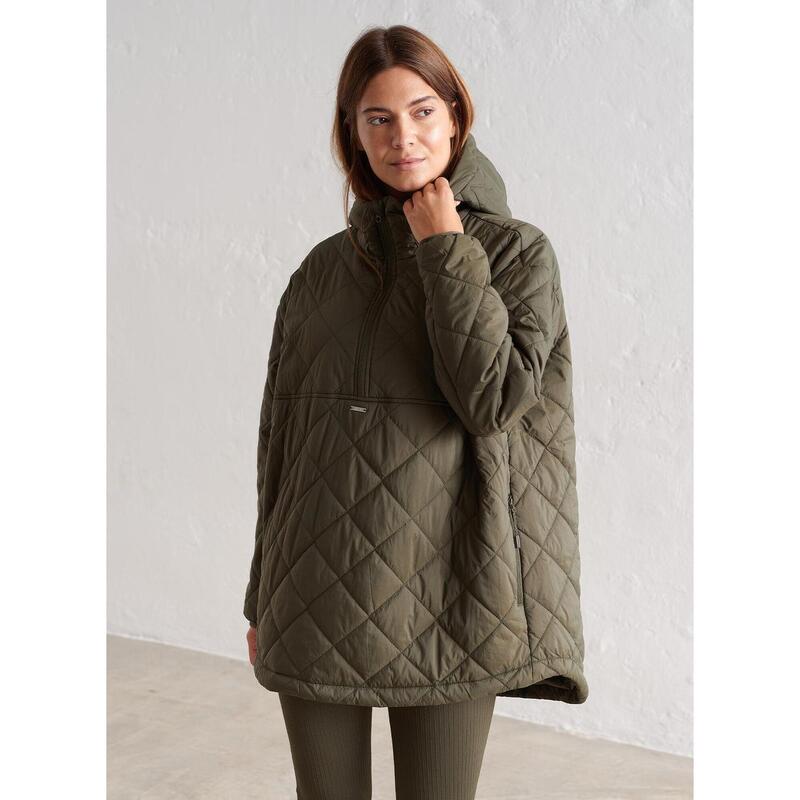 Oversized Gewatteerde Anorak Casual Dames Khaki aim'n