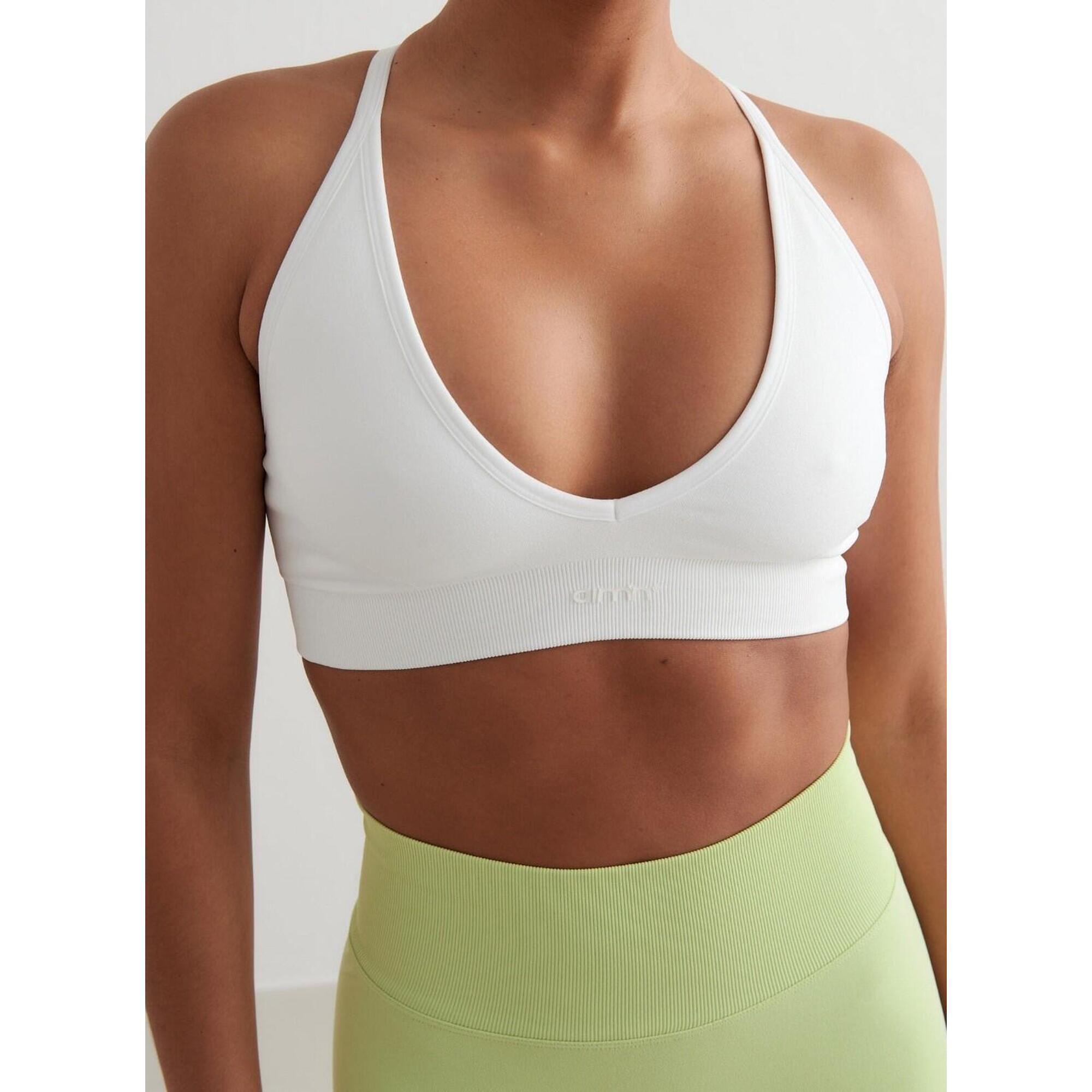 Aim'n - Femme Soutien-gorge De Sport Sans Couture À Dos Croisé Blanc - Brassière - Blanc - 44 L - Decathlon