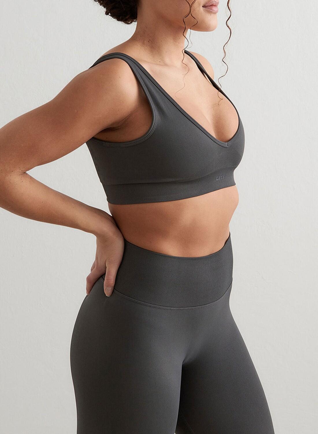 Femme Soutien-gorge de sport Décolleté Profond Sans Couture Gris Foncé 6/7